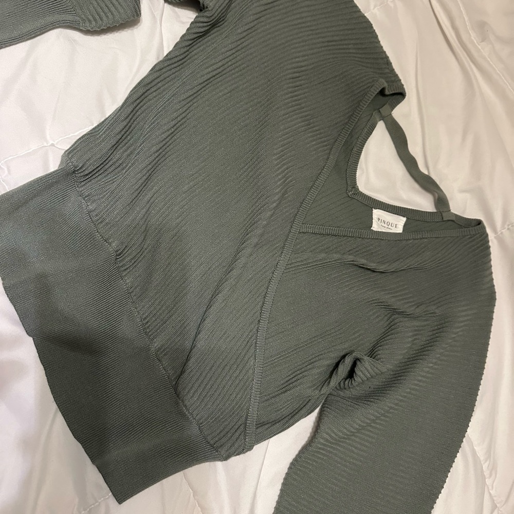 Pinque Green Wrap Sweater
